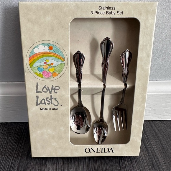 Oneida Dining Love Lasts Oneida Stainless 3 Piece Baby Set New And